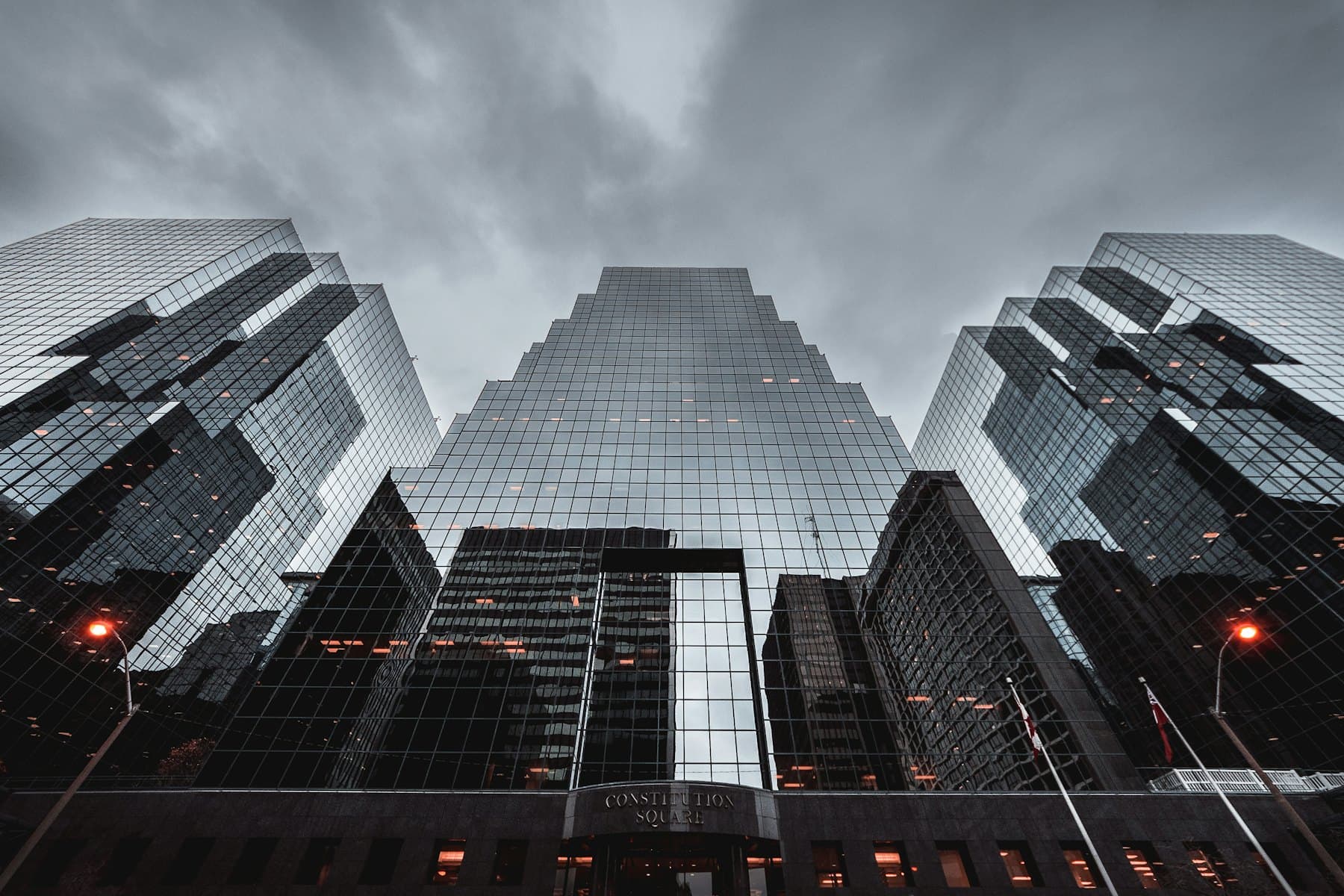 View towards the business towers
