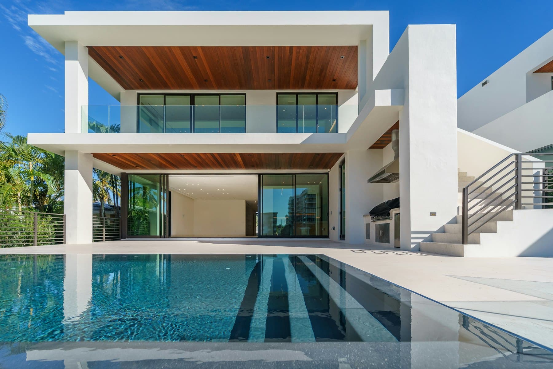 Lake house terrace and pool