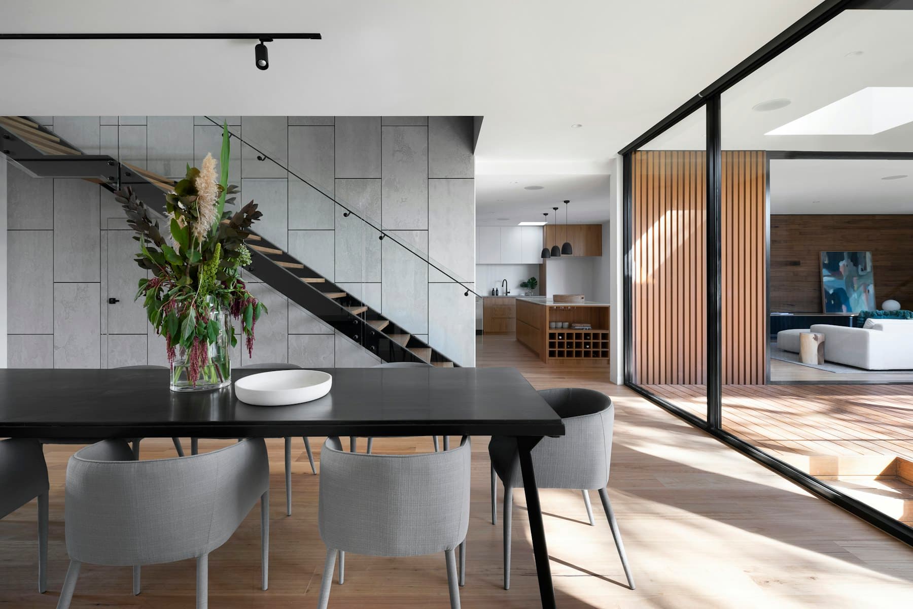 Dining room beside the top-lit stair